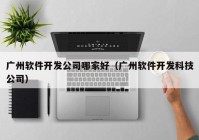 广州软件开发公司哪家好（广州软件开发科技公司）