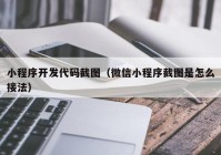 小程序开发代码截图（微信小程序截图是怎么接法）